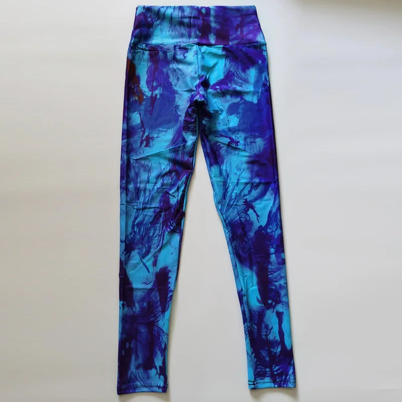 Women Tie-Dye Gym Leggings Seamless Mujer Push Up Pants Sports Fitness High Waist Workout Youga Leggins Gym Kit for Women