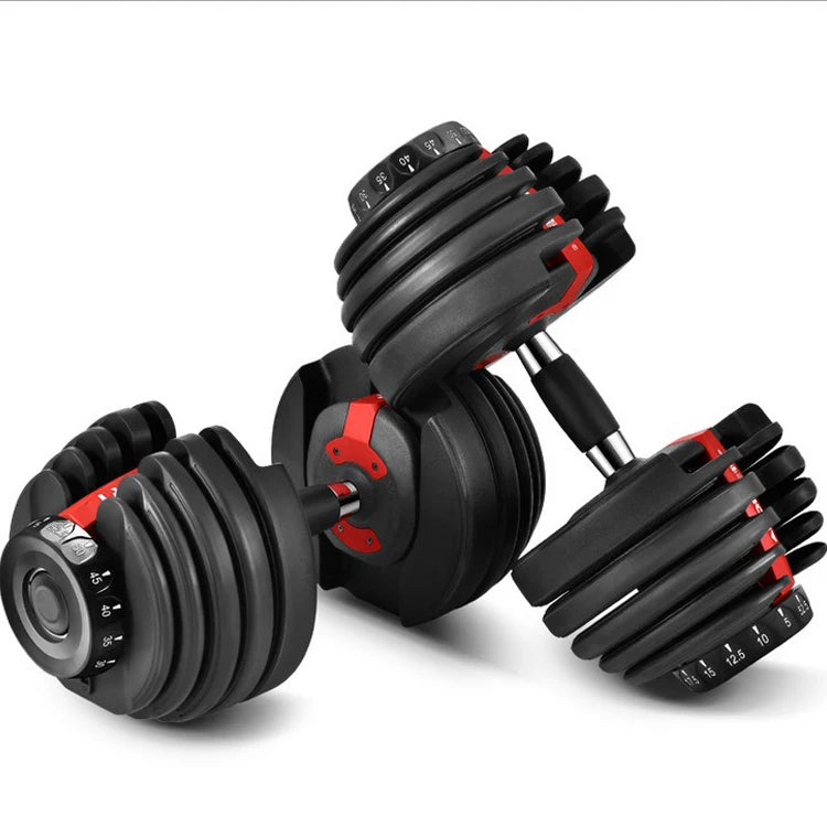 20kg adjustable dumbbell men's and women's household fitness equipment set kg rubber bell dumbbell adjustable weight.