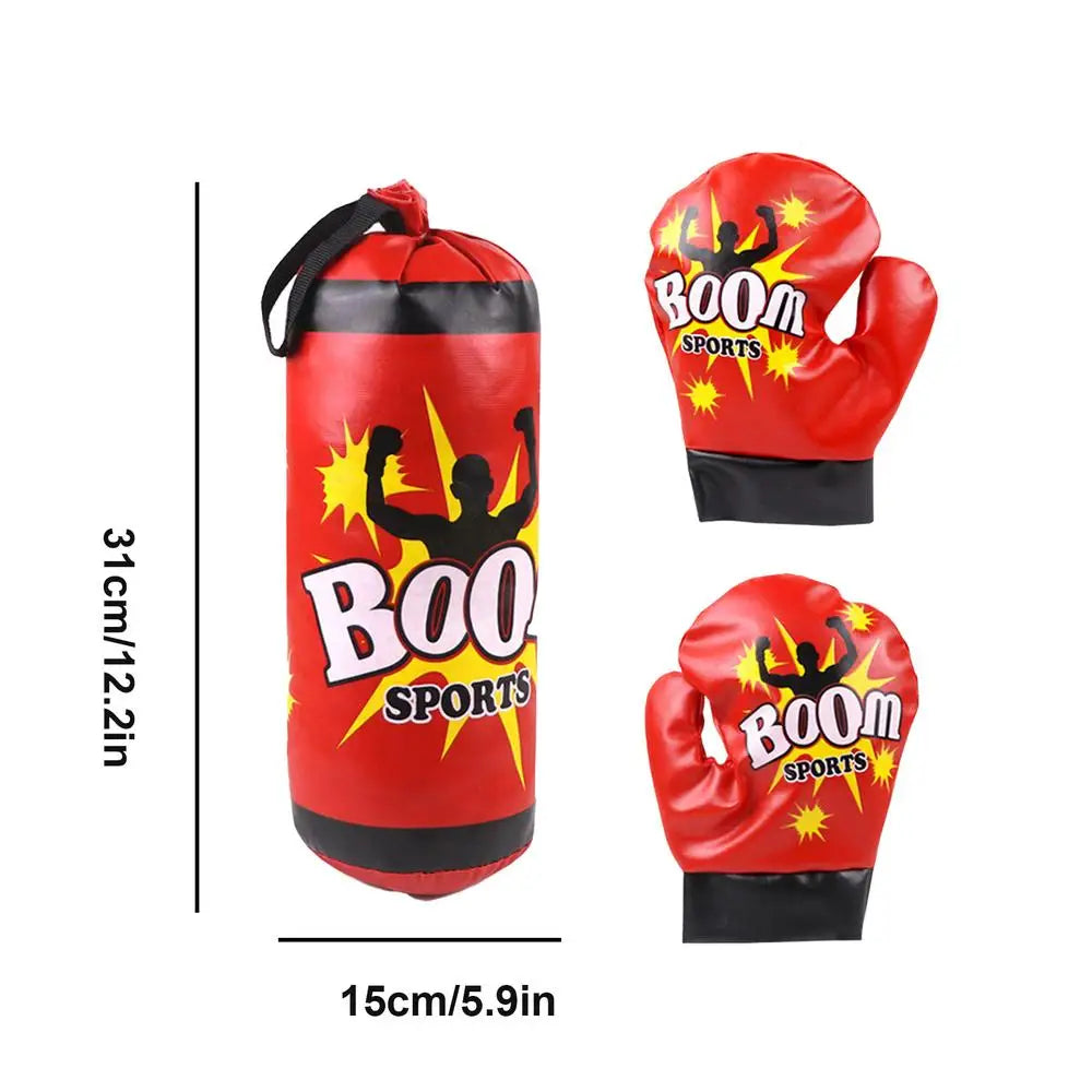 Kids Boxing Training Set Toddler Punching Bag Kids Boxing Gloves Indoor Fitness Sandbag Training Equipment For Coordination