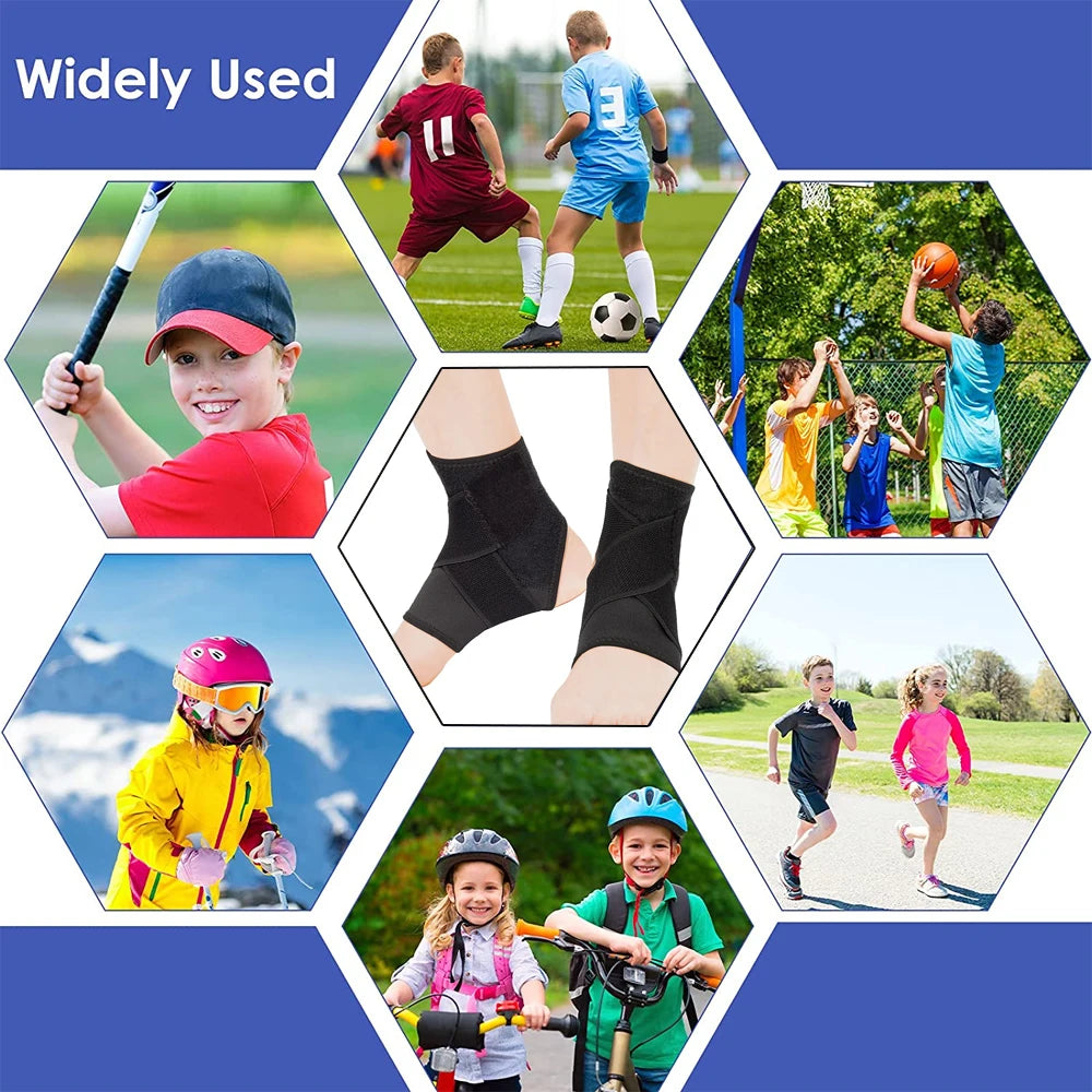 1Pcs Kids Children Ankle Brace Protector Adjustable Ankle Tendon Compression Brace Foot Support Stabilizer for Basketball Soccer