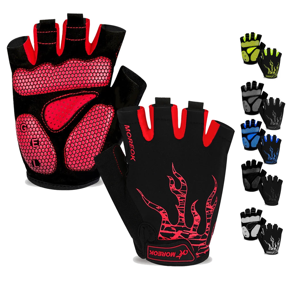 1Pair Arthritis Compression Gloves Cycling Gloves Workout Gloves for Men Women - [5MM Gel Pad] Half Finger Glove for Exercise