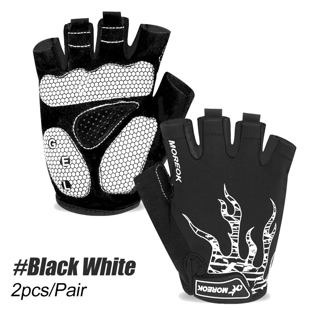 1Pair Arthritis Compression Gloves Cycling Gloves Workout Gloves for Men Women - [5MM Gel Pad] Half Finger Glove for Exercise