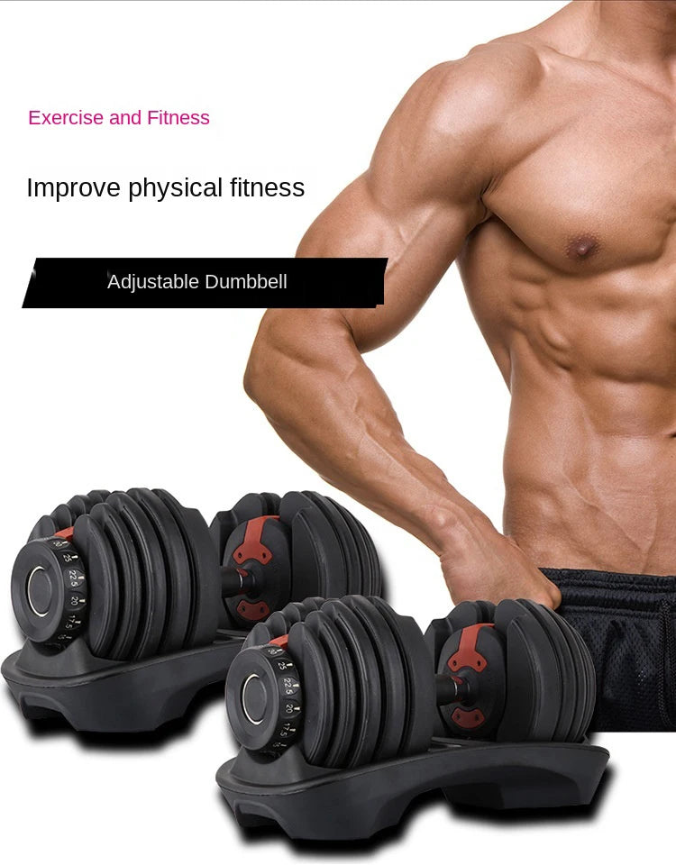 20kg adjustable dumbbell men's and women's household fitness equipment set kg rubber bell dumbbell adjustable weight.