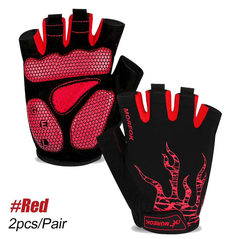 1Pair Arthritis Compression Gloves Cycling Gloves Workout Gloves for Men Women - [5MM Gel Pad] Half Finger Glove for Exercise