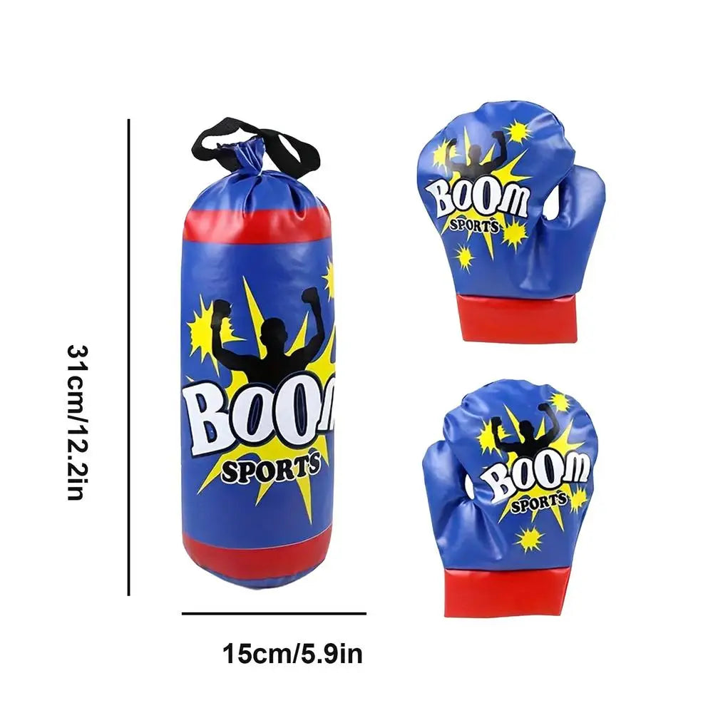 Kids Boxing Training Set Toddler Punching Bag Kids Boxing Gloves Indoor Fitness Sandbag Training Equipment For Coordination