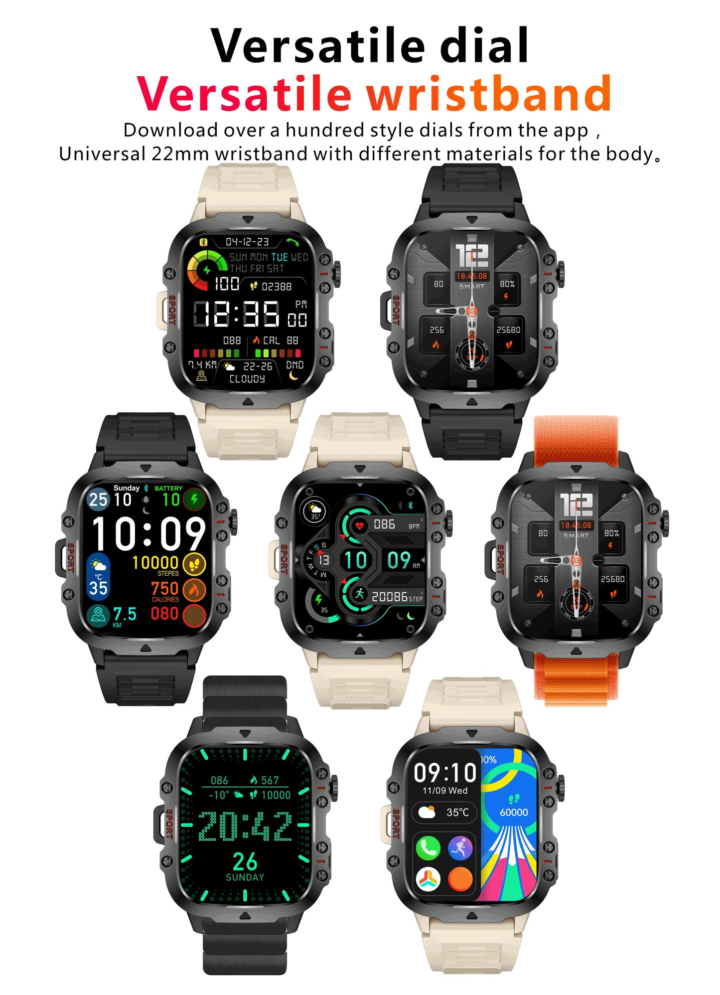 New Rugged Smart Watch Men Wireless Call IP68 Sport Fitness AI Voice Outdoor Smartwatch For Mobile Phones - Deni Sport Health