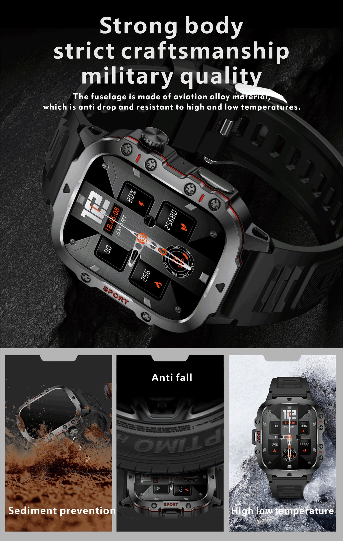 New Rugged Smart Watch Men Wireless Call IP68 Sport Fitness AI Voice Outdoor Smartwatch For Mobile Phones - Deni Sport Health