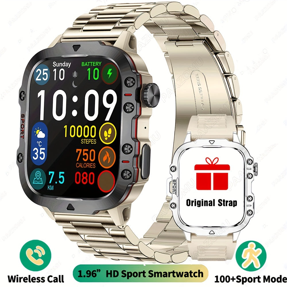New Rugged Smart Watch Men Wireless Call IP68 Sport Fitness AI Voice Outdoor Smartwatch For Mobile Phones - Deni Sport Health