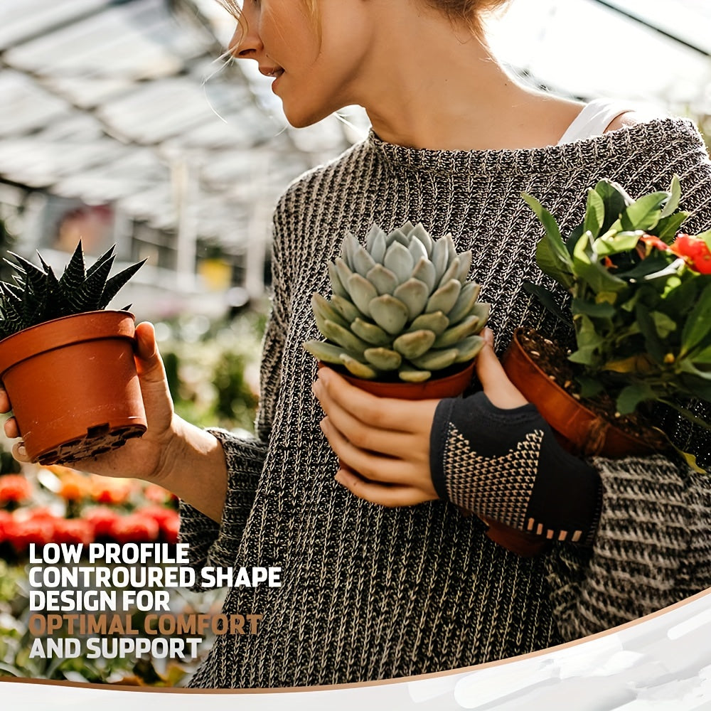 1pc/2pcs Copper Wrist Compression Sleeves, Elastic Wrist Support Sleeve Wrist Brace For Tendonitis, Arthritis, Breathable Carpal Tunnel Hand Brace For Sport, Fitness, Workout, Typing - Deni Sport Health